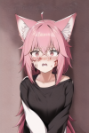 pink haired fox girl scared frightened hurt bloody s-3562189693.png