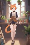 short orange hair blue eyes cat ears tail fantasy adventure merchant plants adul s-1209569905.png