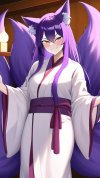 purple hair kitsune tails robes spiritual magic shrine smug smirk woman s-2024706212.jpg