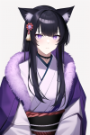 black hair violet eyes cat ears samurai woman s-2065739114.png
