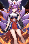 Purple hair kitsune nine tails hazel eyes shrine samurai s-1644768126.png