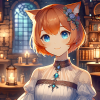 DALL·E 2023-12-10 12.17.52 - Anime style image of a woman with short orange hair and cat ears,...png