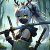 DALL·E 2023-11-08 01.31.16 - anime style girl with a large sword, white hair in a ponytail, ye...png