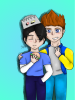 jughead and archie burger jeans whoopee cap ginger hair blue eyes black hair S R riverdale jer...PNG