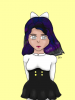 galaxy hair purple blue white magenta silver eyes pink lipstick bow blouse corset.PNG