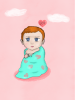 fiona baby blue eyes ginger hair freckles cute small infant blanket hearts clouds.PNG