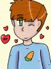 harvey carrot shirt freckles ginger hair green eyes cute hearts love happy.JPG