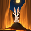 Bunny, lava, animal, tiny, scared, night  s-2613350951.png