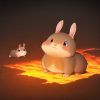 Bunny, lava, animal, tiny, scared, night  s-622022147.png