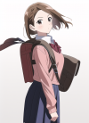 anime, female, High school uniform, brown hair, backpack,  s-1783708202.png