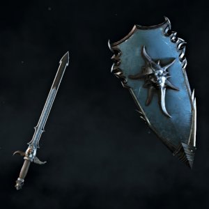 Occult Duality Longsword and Kiteshield