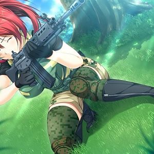 Anime soldier woman