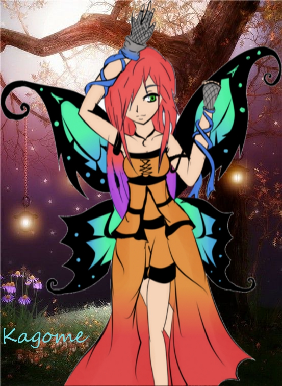 As a butterfly/fairy.