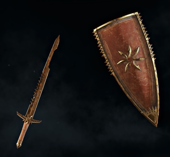 Faded Lux Longsword and Kiteshield