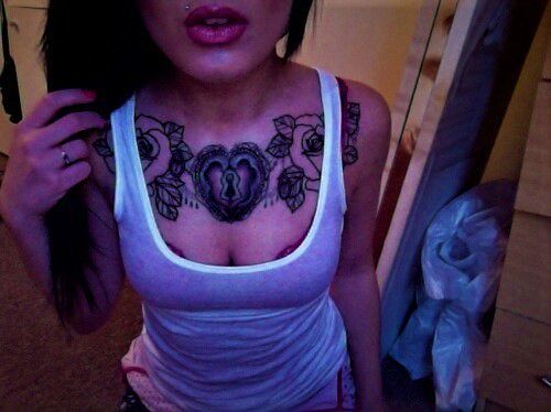 Heart chest tattoo