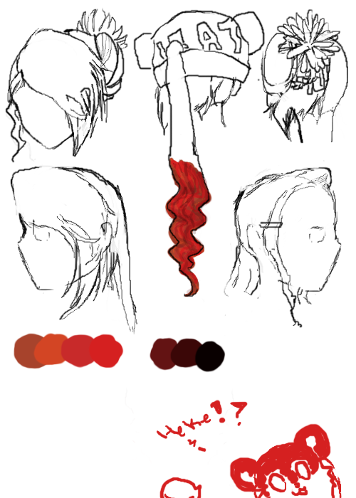 Koharu Hair style sketches