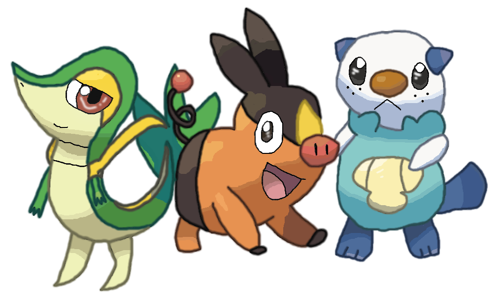 Pokemon Stickers Gen 5-Unova Starters-Snivy, Oshawott and Tepig