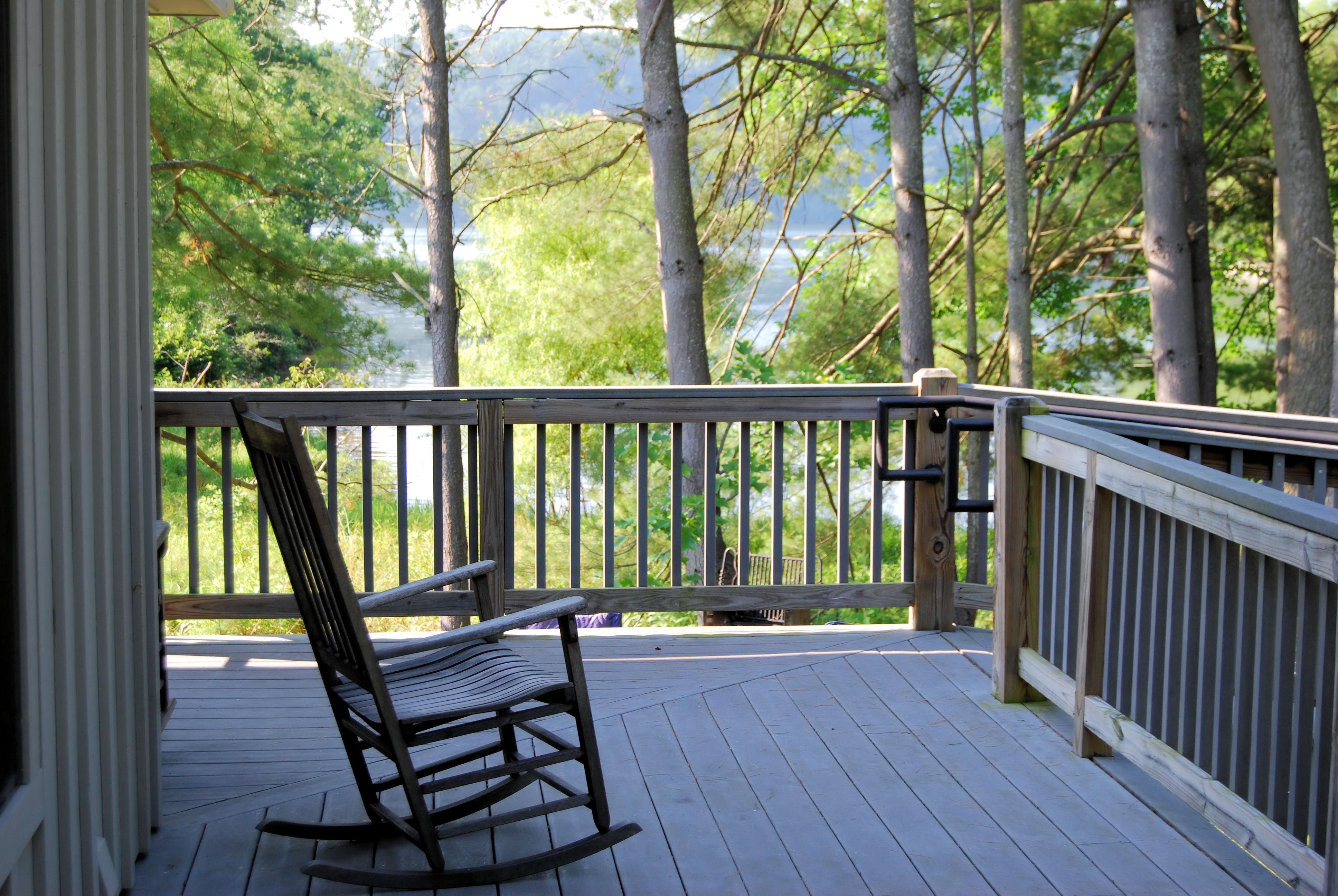 Claytor_Lake_State_Park_in_June_-_cabin_13_porch_view_(7469561194).jpg