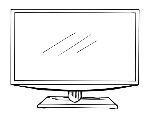 sketch-tv-isolated-on-a-white-background-monitor-vector-illustration-vector-id653824386