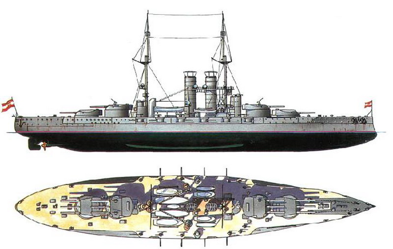 Tegetthoff-class+battleship+(SMS+Szent+István+(1914))+dengan+dua-bertingkat+pistol+menara+.jpg