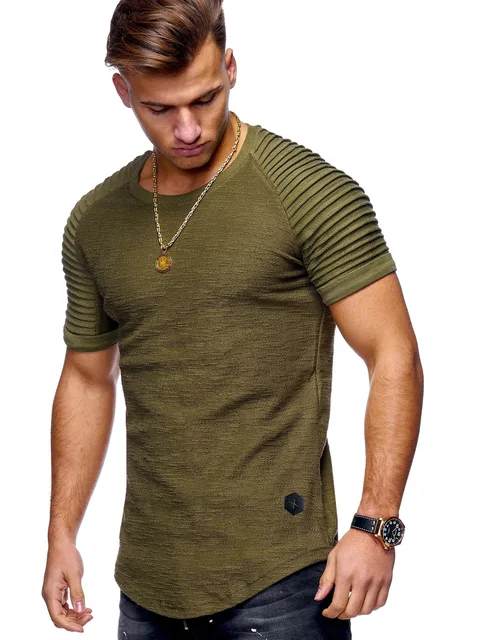 Summer-Short-Sleeve-Men-T-Shirt-Pleated-Shoulder-Jacquard-Striped-Slim-Fit-T-shirt-Men-Longline.jpg_640x640.jpg