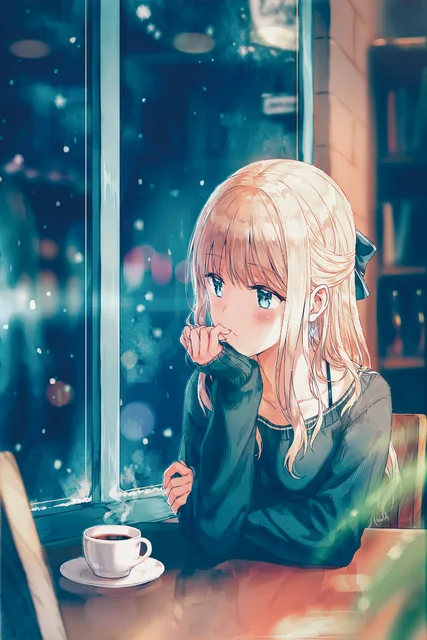 blonde-coffee-long-hair-snow-sweater-beautiful-anime-girl-KB169-living-room-home-wall-modern-art.jpg_640x640.jpg