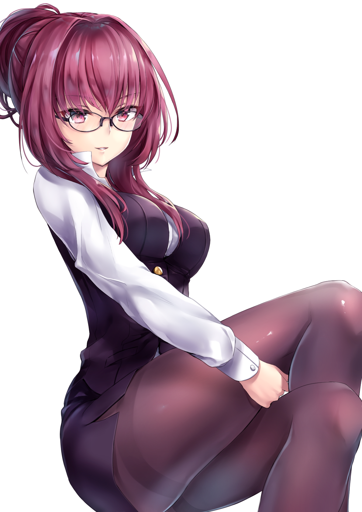 white_background_simple_background_business_suit_Fate_Grand_Order_glasses_Scathach_Fate_Grand_Order_stockings_pantyhose-1345945.jpg!d