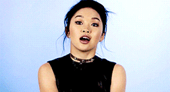 Image result for lana condor  laughing gif