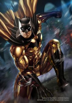 Batman in gold suit, i don't think he can do ninja thing in shiny golden costume like that You can find information about the game here: www.facebook.com/batmanandthef…
