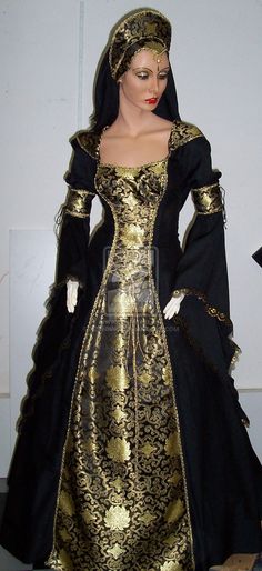 This contains an image of: Black-gold dress by Azinovic on DeviantArt