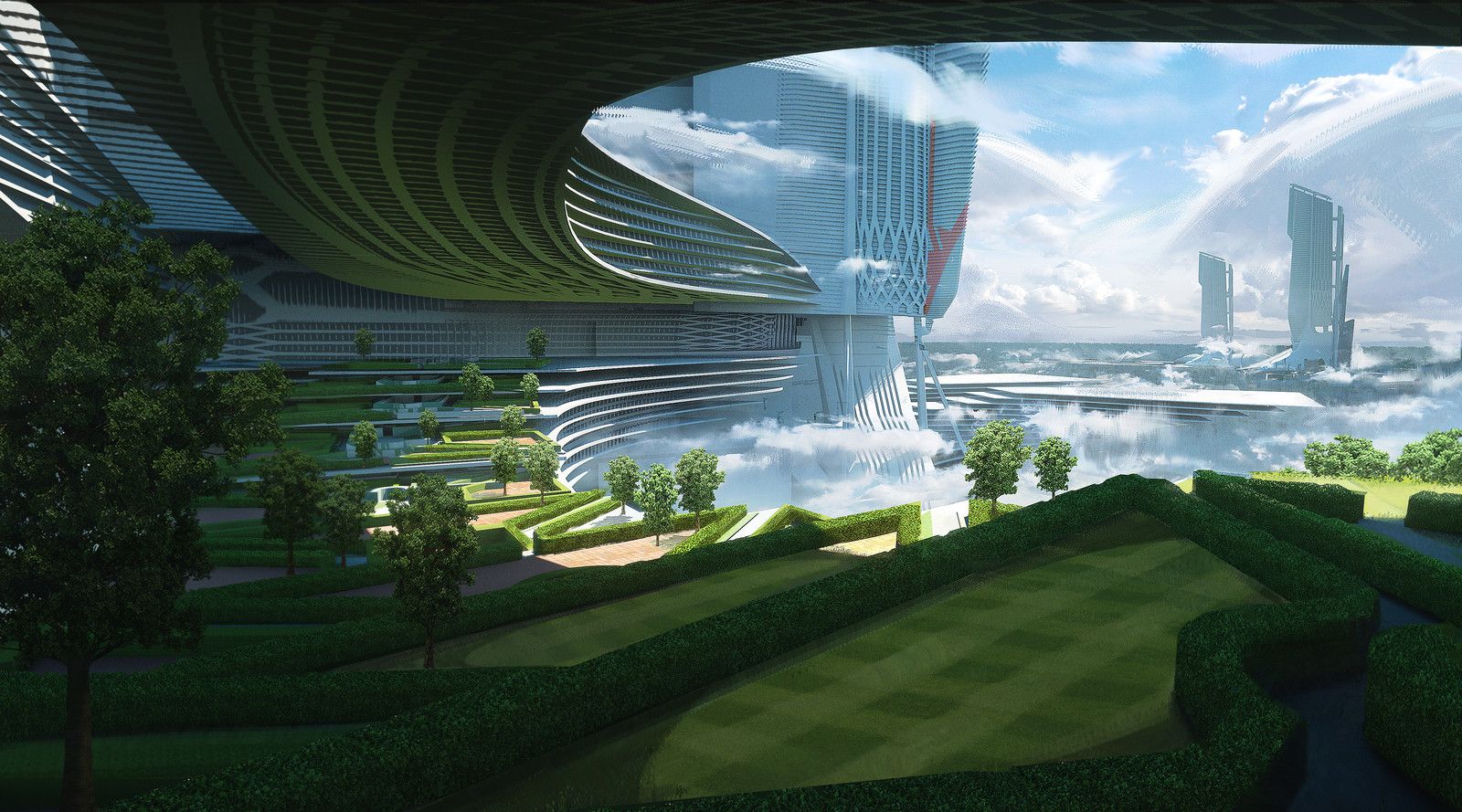 Image result for art utopian city sci fi