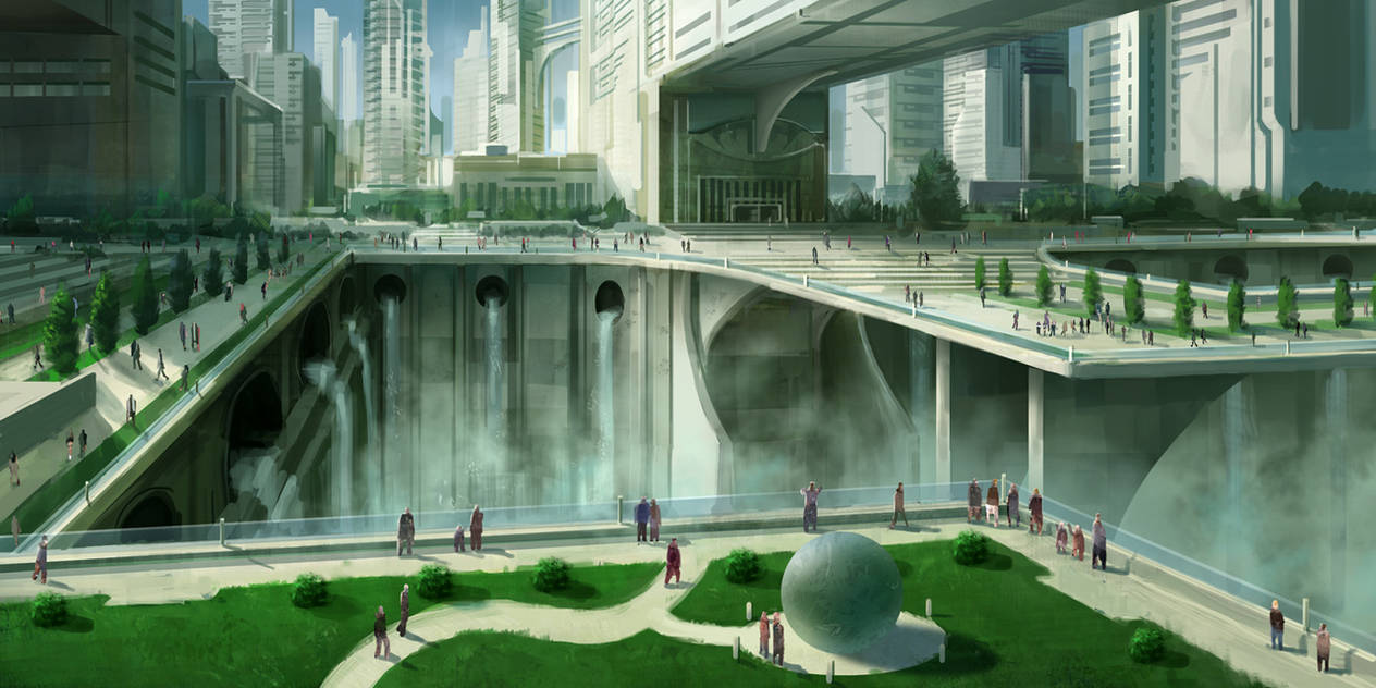 Image result for futuristic utopian city green