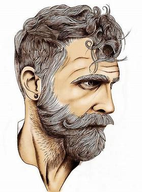 Image result for Realistic Portrait Art of a bearded man