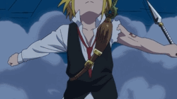 Image result for Meliodas spear throw to tower gif