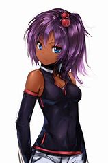 Image result for black anime character with purple hair