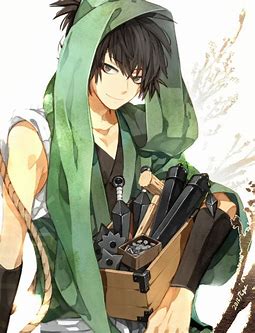 Image result for anime male dark green clothes